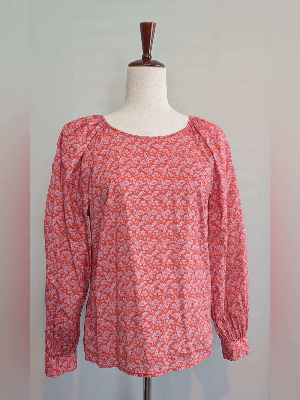 J. Crew x  Liberty of London Puff-Sleeve Scoopneck Shirt Toutouayette Print Sz S